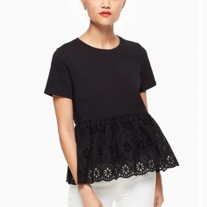 Kate Spade Eyelet Peplum Shirt